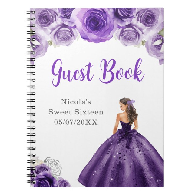 Princesse en Robe violette foncée Sweet 16 Livre d (Devant)