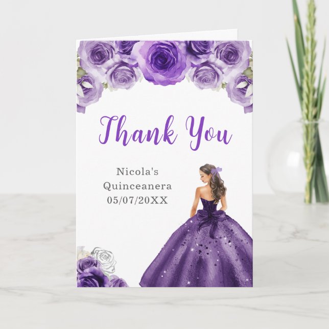 Princesse en Robe violette Quinceanera Merci (Devant)