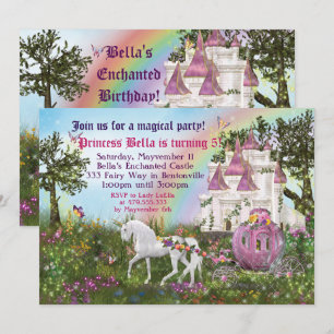 Princesse enchantée Party Invitation de château de