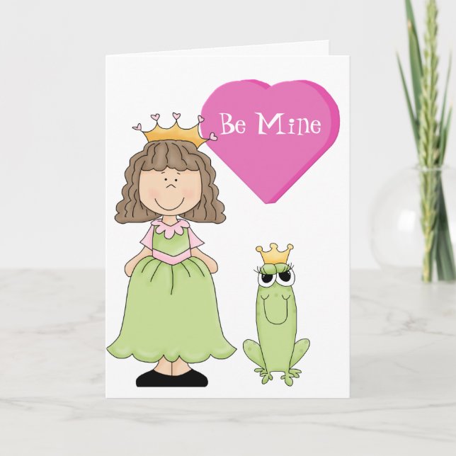 Princesse et Grenouille Valentine Carte de voeux (Devant)