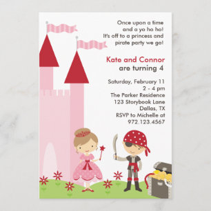 Princesse et Pirate Invitation