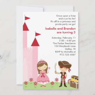 Princesse et Pirate Invitation