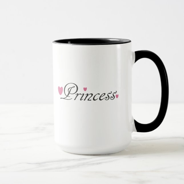 Princesse et tasse rose de coeurs (Droite)