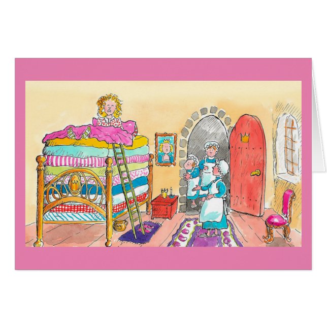 Princesse et un pois Carte d'anniversaire (Devant horizontal)
