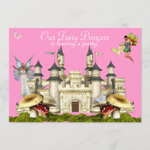 princesse féerie château invitation rose