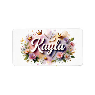 Princesse Floral Nom Étiquettes - Sticker personna
