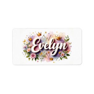 Princesse Floral Nom Étiquettes - Sticker personna