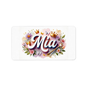 Princesse Floral Nom Étiquettes - Sticker personna