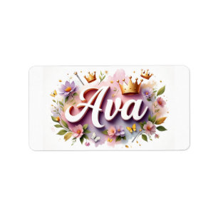 Princesse Floral Nom Étiquettes - Sticker personna