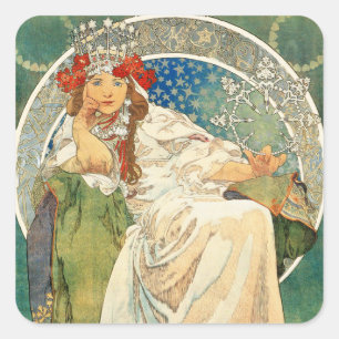 Princesse Hyacinth Stickers d'Alphonse Mucha
