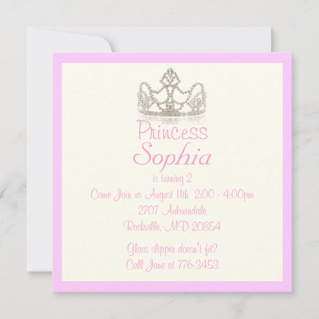 Princesse Invitation (Devant)