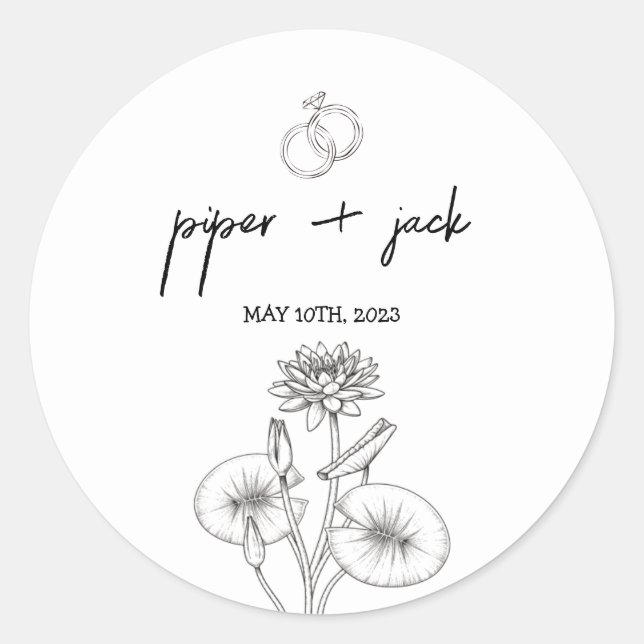 Princesse + La Grenouille - B&W - Sticker de préfé (Devant)