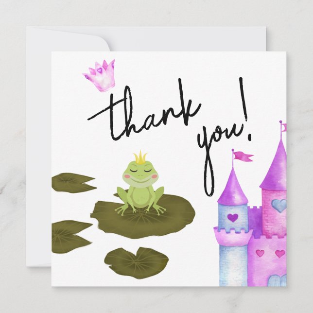 Princesse + La Grenouille -Couleur- Couples Carte  (Devant)