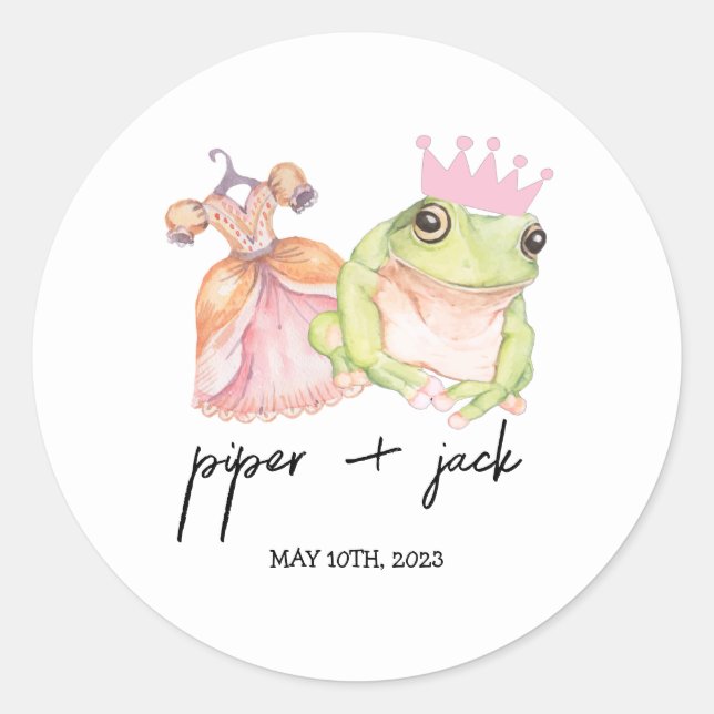 Princesse + La Grenouille - Couleur - Sticker de p (Devant)