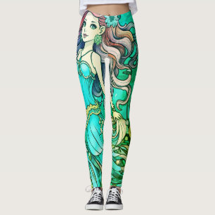 Princesse Mermaid Steampunk Verte Pantalon Collant