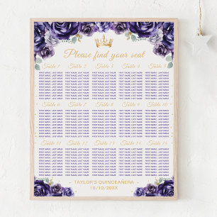 Princesse pourpre Quinceañera 15 Tableau de siège