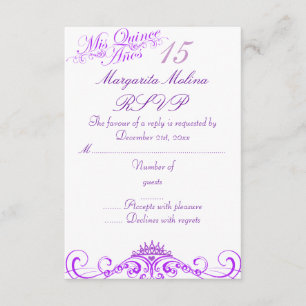 Princesse pourpre Tiara Quinceanera RSVP