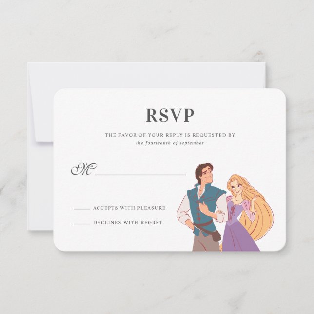 Princesse Rapunzel & Flynn Wedding RSVP (Devant)