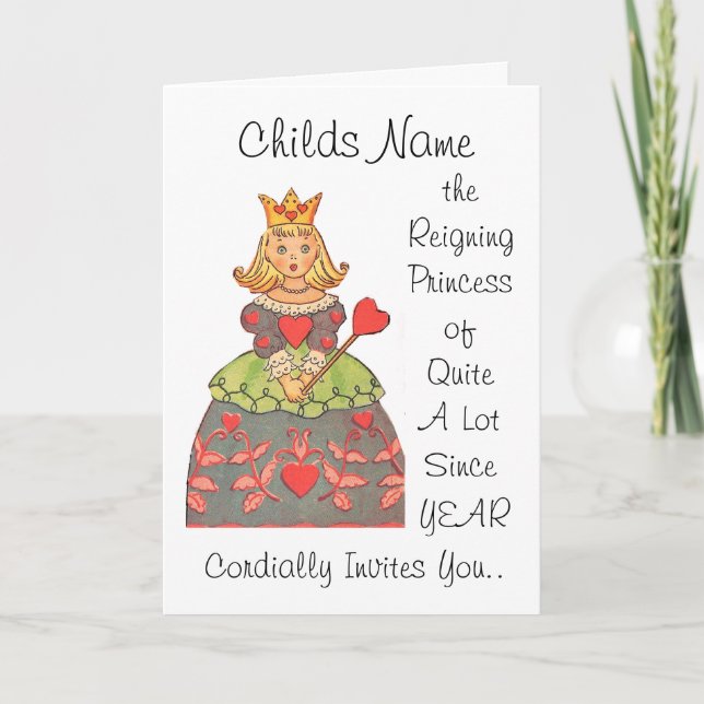 Princesse régnante d'un Invitation d'anniversaire  (Devant)