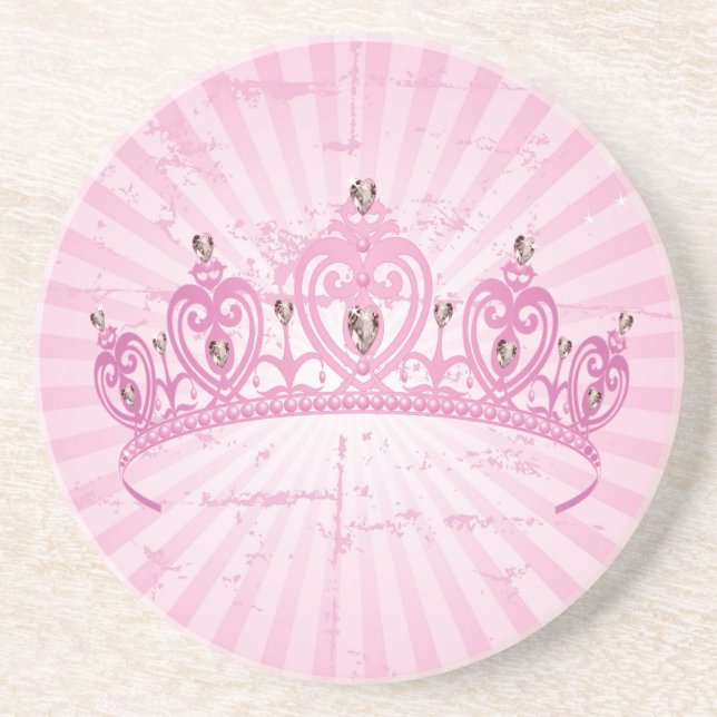 Princesse Rose Couronne Tiara Dessous de verre fil (Devant)