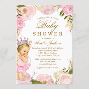 Princesse rose It de bébé est un invitation de