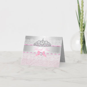 Princesse rose Tiara & Carte de remerciements dent