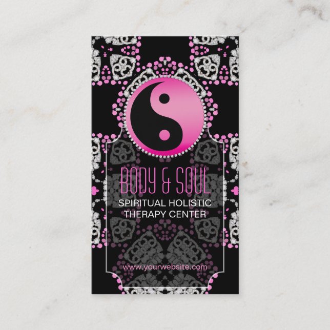Princesse rose Yin Yang Nouvel Âge Yoga Cartes de  (Devant)