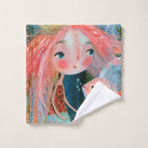 Princesse Sirène Avec Ami Poisson Rose