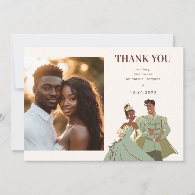 Princesse Tiana et Naveen Merci Mariage Photo (Devant)