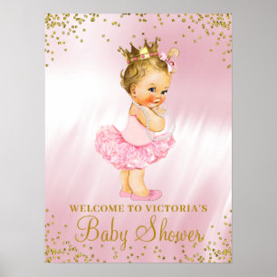 Princesse Tutu Baby shower Affiche de bienvenue Bl
