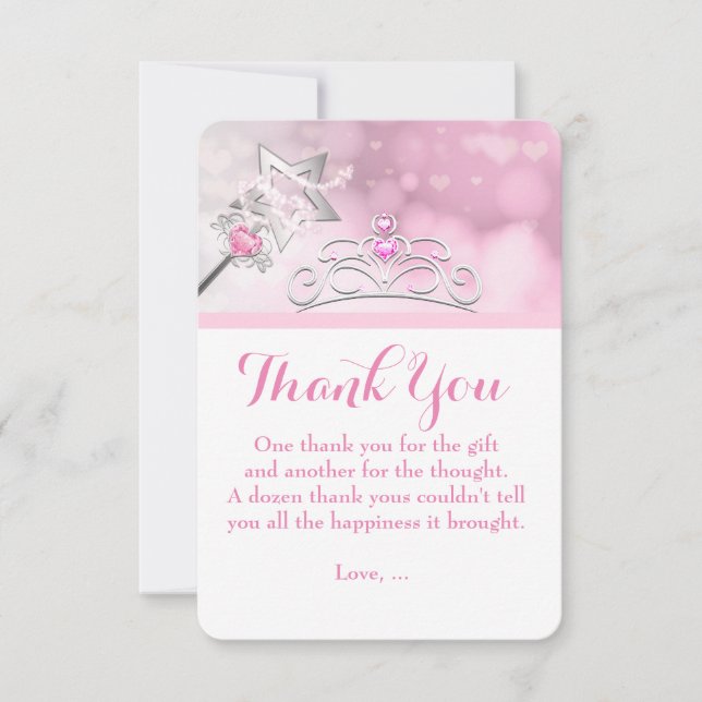 Princesse Wand & Crown Carte de remerciements d'an (Devant)