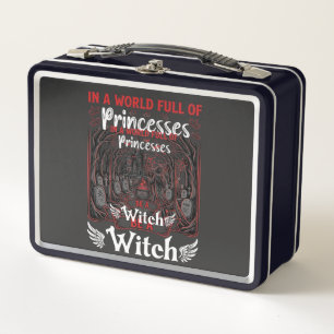 Princesses Be Witch Halloween Castle Cauldron Grav Metal Lunch Box