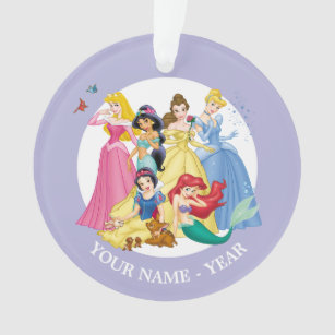 Princesses   Birds and Animals Add Your Name Ornament