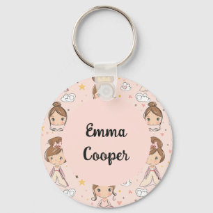 Princesses & Hearts Soft Pastels Kids' Keychain
