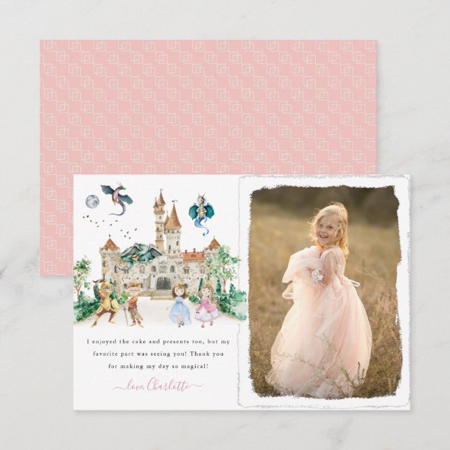 Princesses, Knights & Dragons Fairy Tale Thank You (Front/Back)