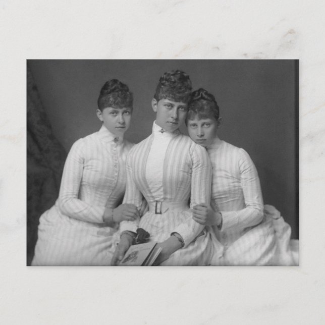 Princesses of Prussia: Sophie, Victoria, Margarete Postcard (Front)