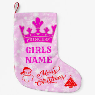 Princesses, Princess Crown pink Small Christmas Stocking