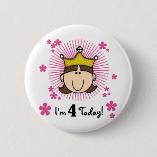 Princesss 4th Birthday Tshirts and Gifts 2 Inch Round Button