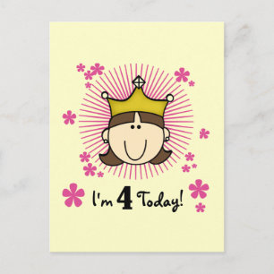Princesss 4th Birthday Tshirts and Gifts Postcard