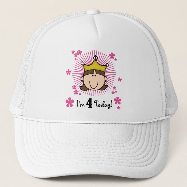 Princesss 4th Birthday Tshirts and Gifts Trucker Hat (Front)