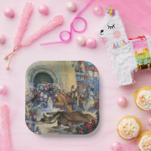 Princess's Birthday Dragon Folded Greeting Card Paper Plate