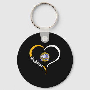 Princeton Bulldogs Logo Half Heart Slogan Hs Keychain