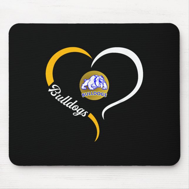Princeton Bulldogs Logo Half Heart Slogan Hs  Mouse Pad (Front)