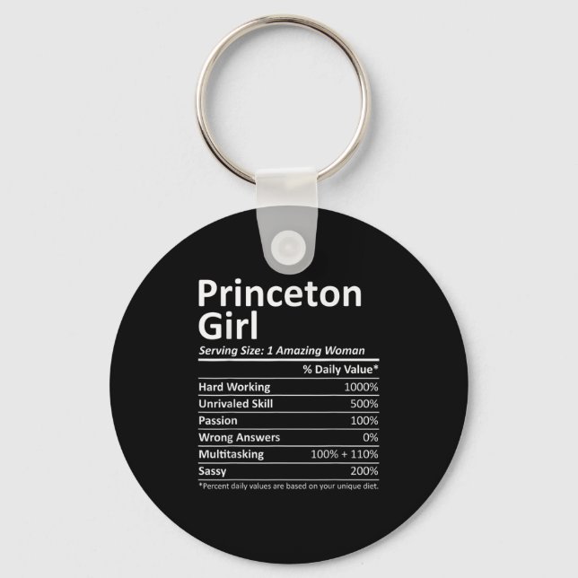 Princeton Girl Nj New Jersey Funny City Home Roots Keychain (Front)