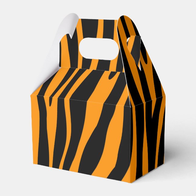 Princeton Orange Zebra Print Favor Box (Front Side)