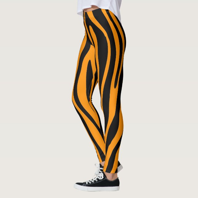 Princeton Orange Zebra Print Leggings (Left)