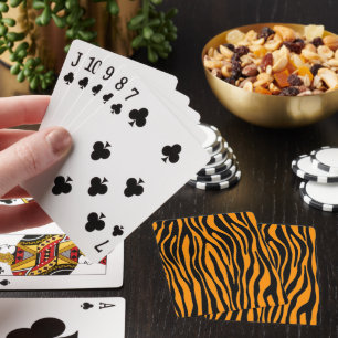 Princeton Orange Zebra Print Playing Cards