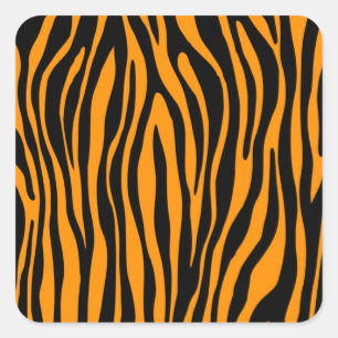 Princeton Orange Zebra Print Square Sticker