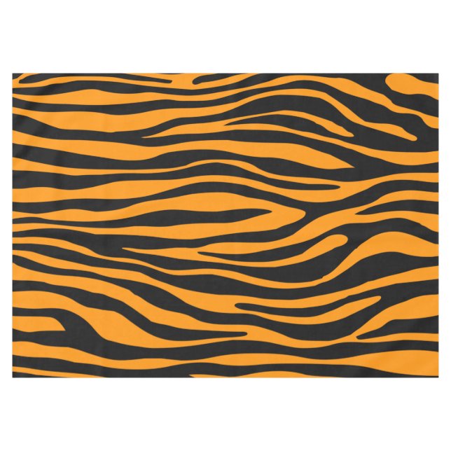 Princeton Orange Zebra Print Tablecloth (Front (Horizontal))