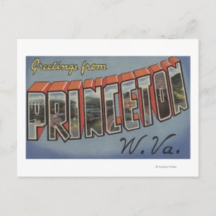 Princeton, West Virginia - Large Letter Scenes Postcard